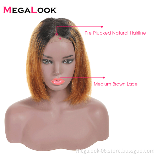Cheap Price Colored Brazilian Human Hair 1B 30 Blonde Cheap Short Bob Lace Front Wig